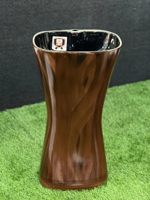 Wood-finish pedestal wash hand basin at Brazil Plumbing Center